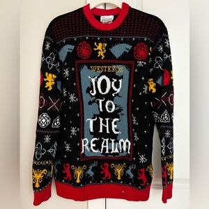 Game of Thrones Westeros Ugly Christmas Holiday Sweater “Joy To The Realm” Large
